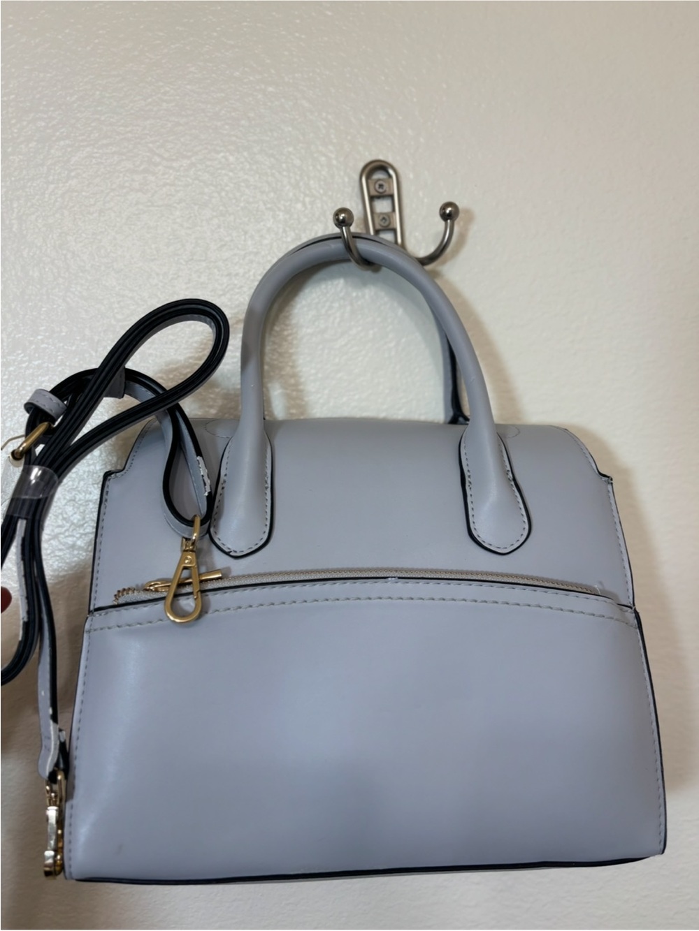 Light blue Structured Top-Handle Crossbody Bag